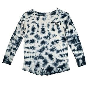 Seattle Seahawks Shirt Womens Small‎ Blue White Tie Dye NFL Team Apparel Sports